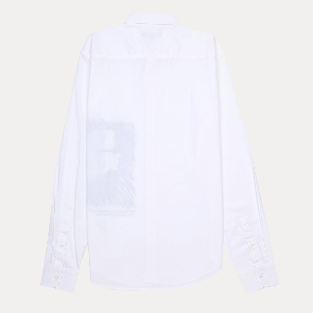 KARL LAGERFELD Chic White Cotton Shirt with Artistic Print