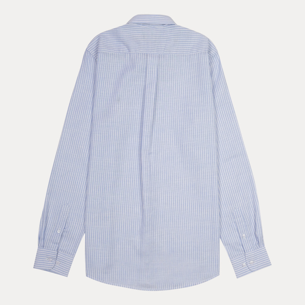 Polo Ralph Lauren Classic Fit Striped Linen Shirt in Serene Sky Blue