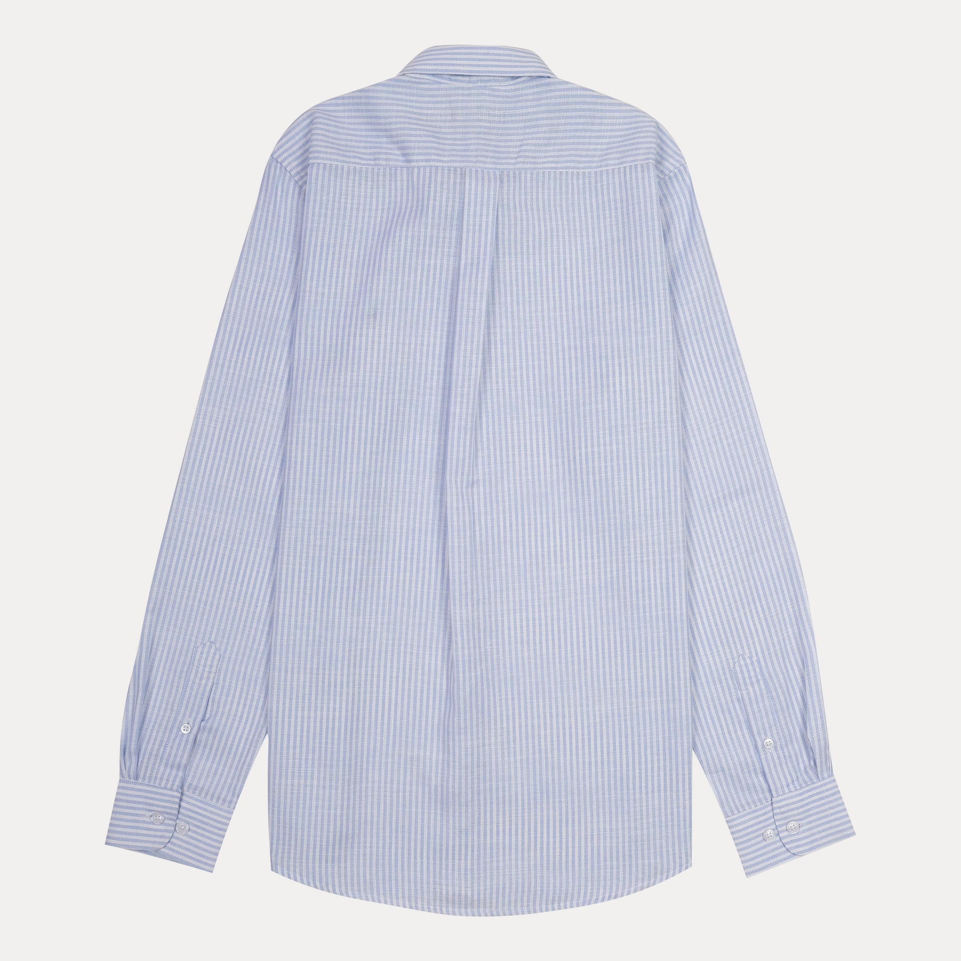 Polo Ralph Lauren Classic Fit Striped Linen Shirt in Serene Sky Blue