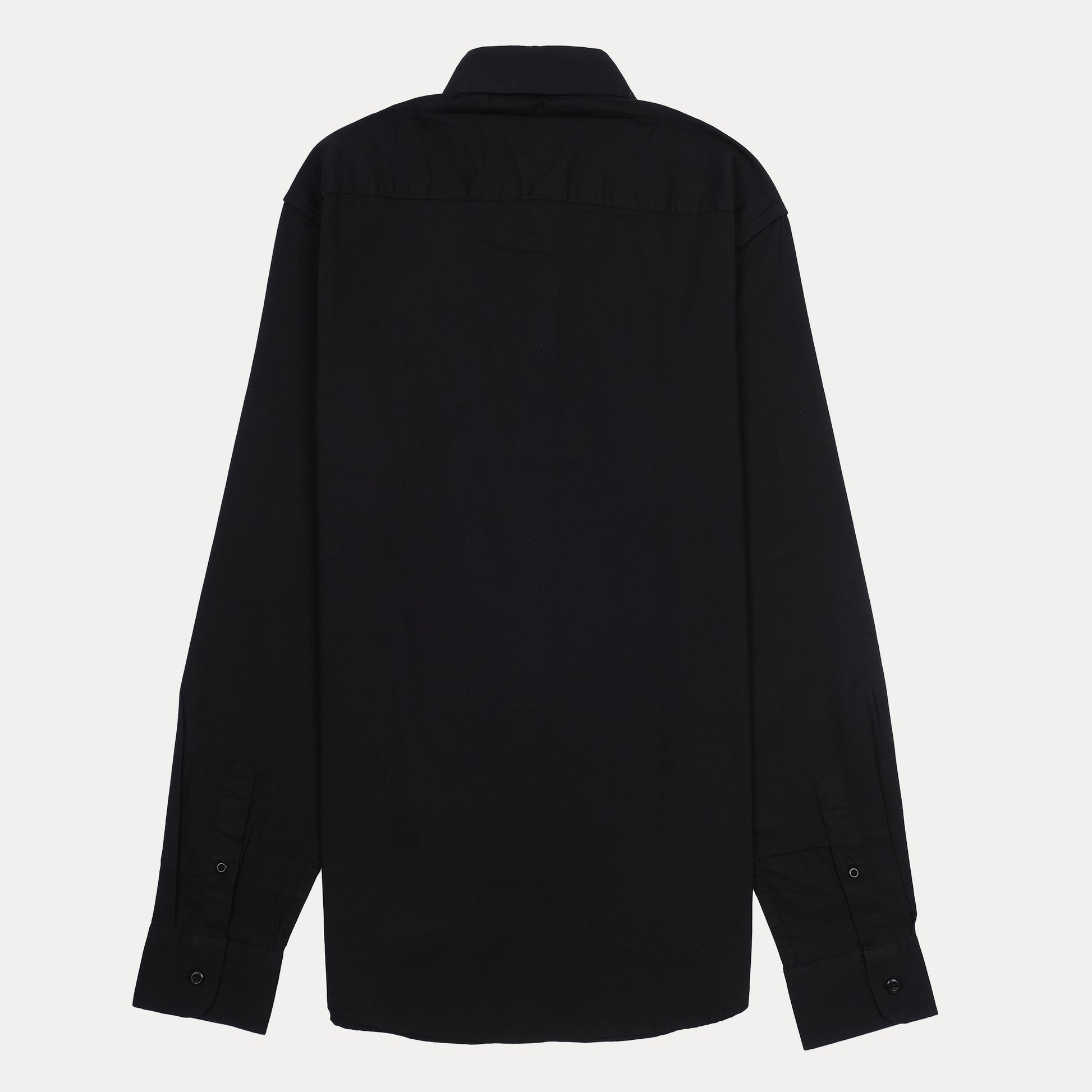 BURBERRY Black Embroidered Logo Button-Up Shirt