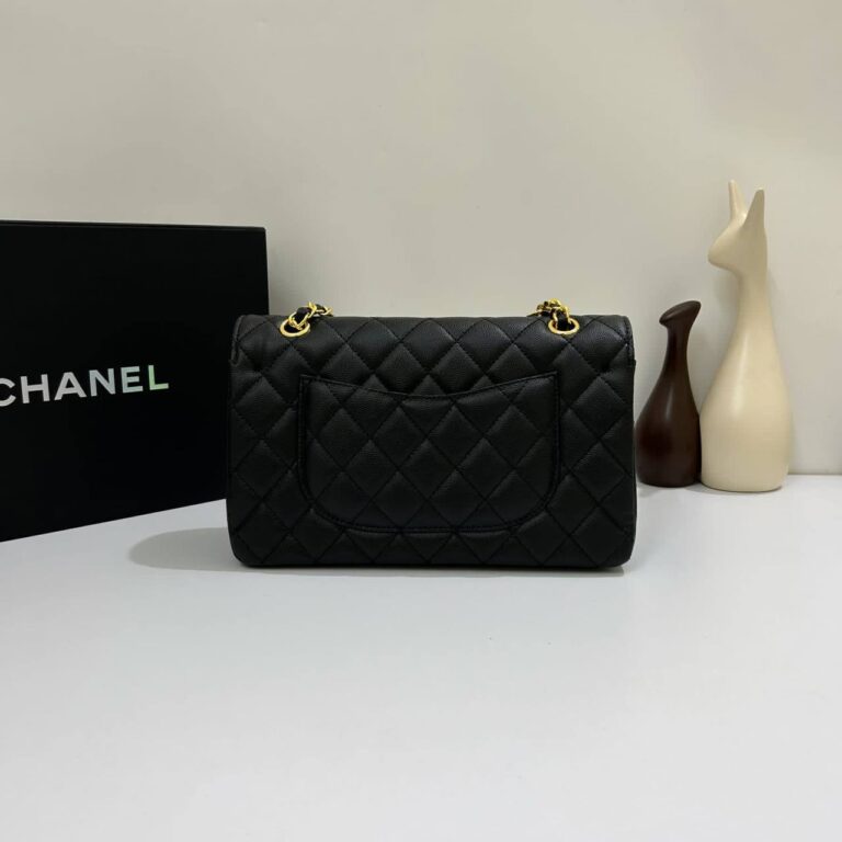 CHANEL Classic Quilted Black Leather Handbag