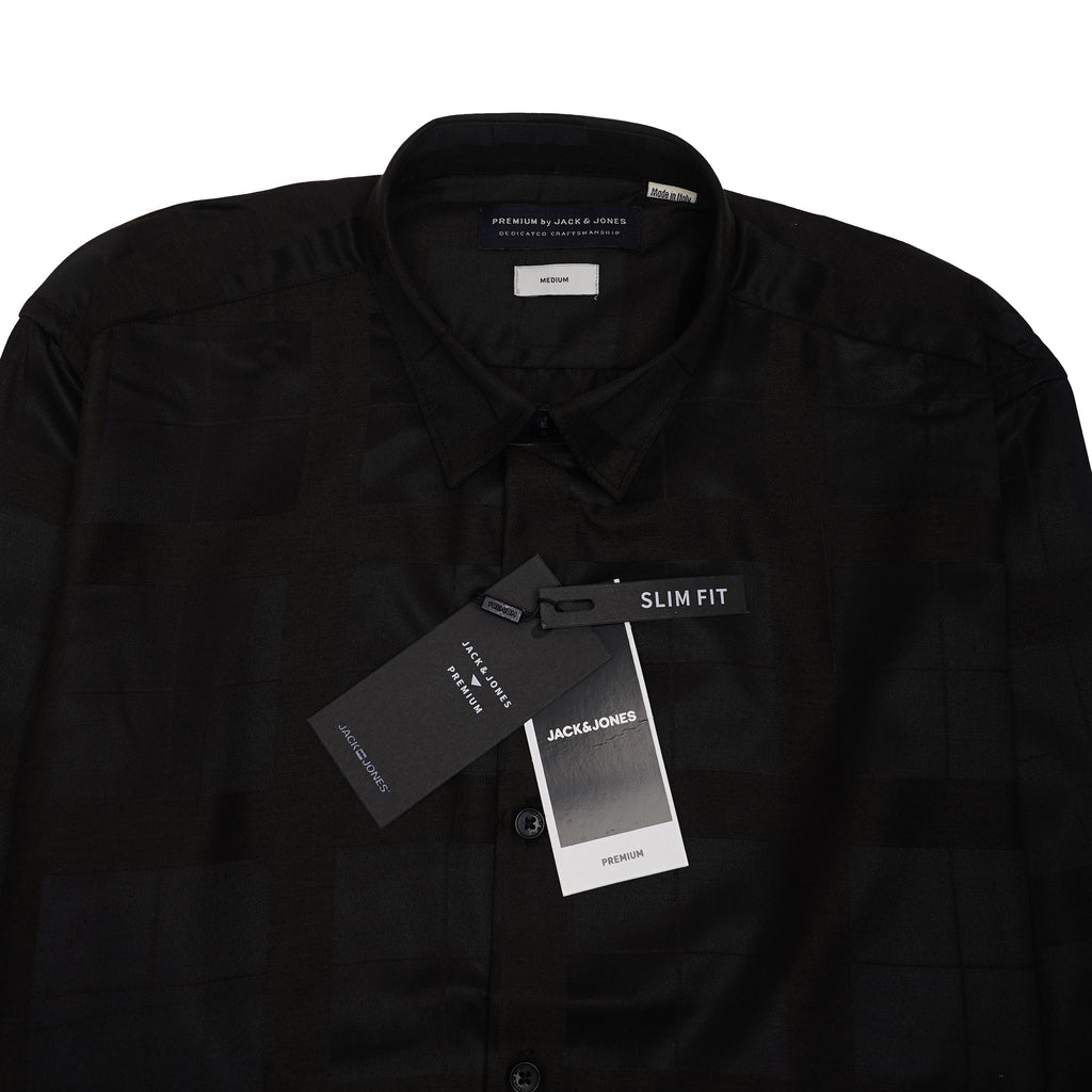 JACK & JONES Opulent Onyx Whisper Slim Fit Long Sleeve Shirt