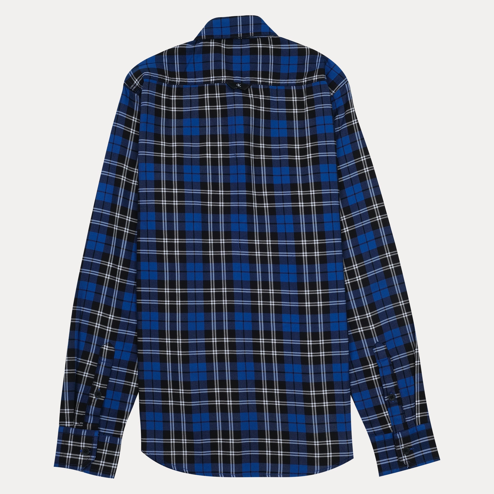 Calvin Klein Men's Blue Plaid Long Sleeve Shirt