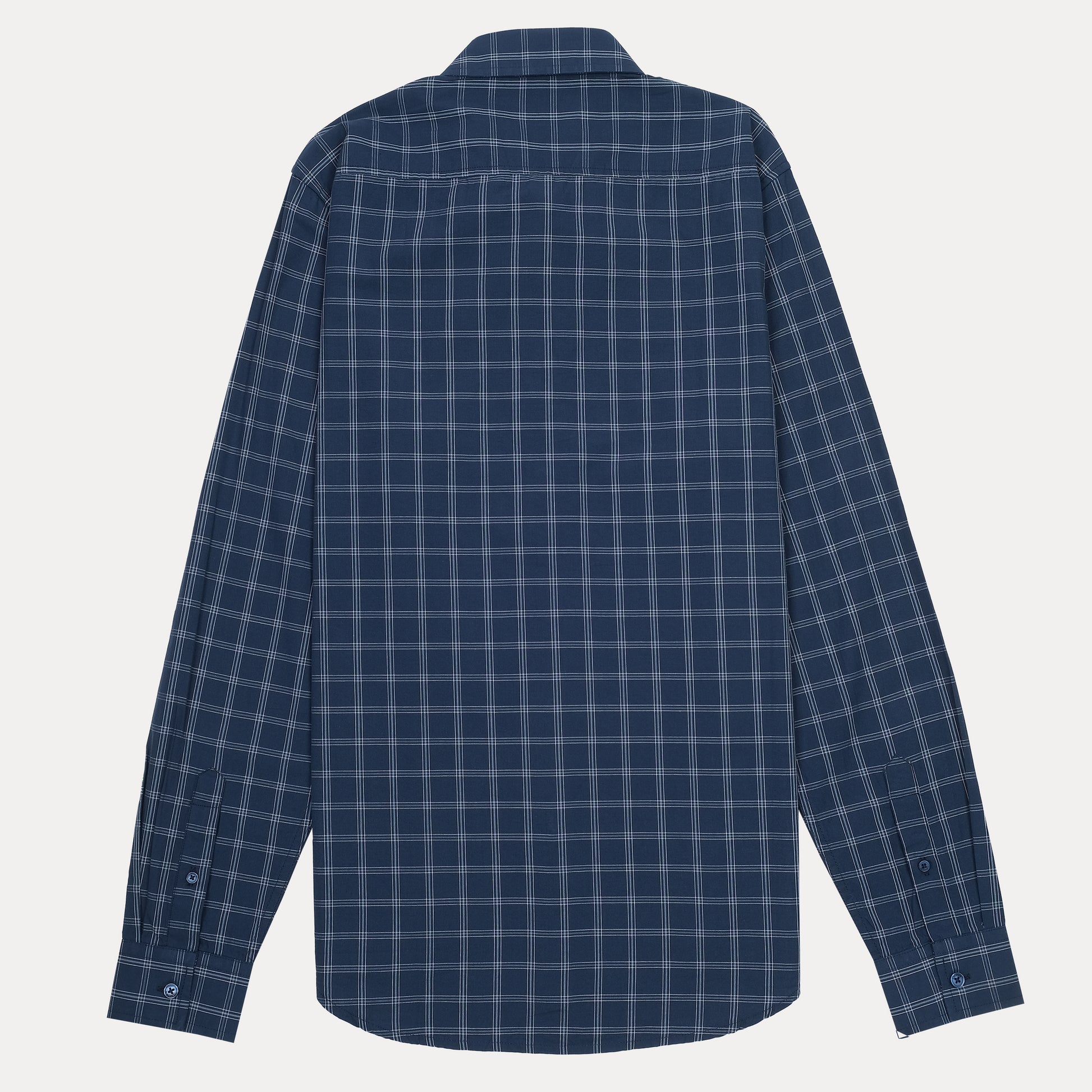 Lacoste Slim Fit Nautical Plaid Shirt in Deep Ocean Blue