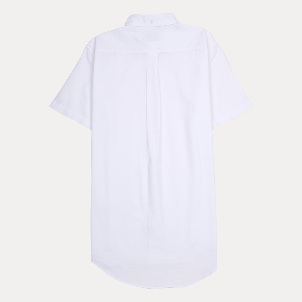 GANT Effortlessly Crisp Short-Sleeve Button-Up Shirt in Pristine White