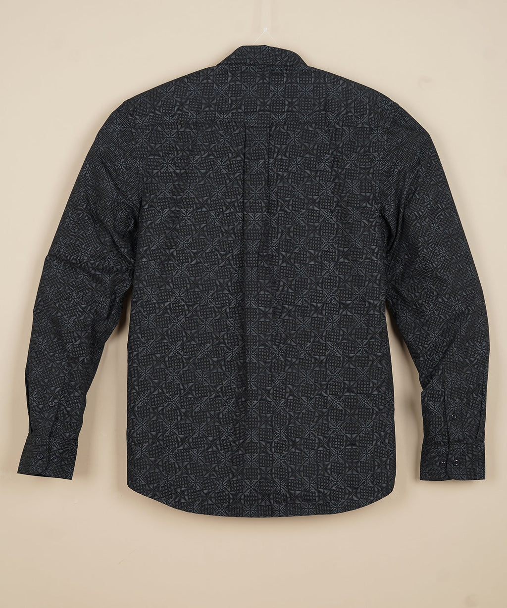 GANT Nebulous Sable Umber Tailored Fit Long Sleeve Button-Up Shirt