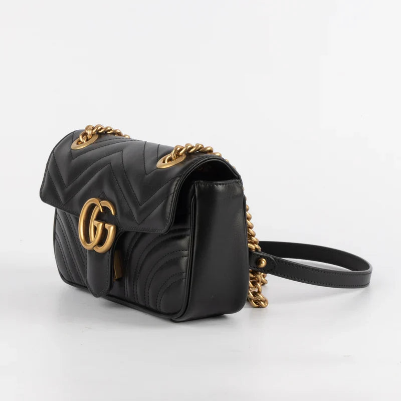 Gucci Heart Chevron Leather Shoulder Bag