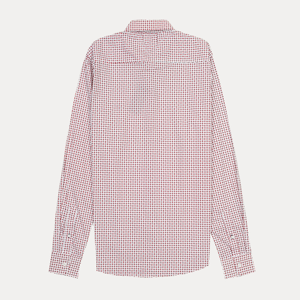 TOMMY HILFIGER Crimson Mosaic Modern Fit Long Sleeve Button-Up Shirt