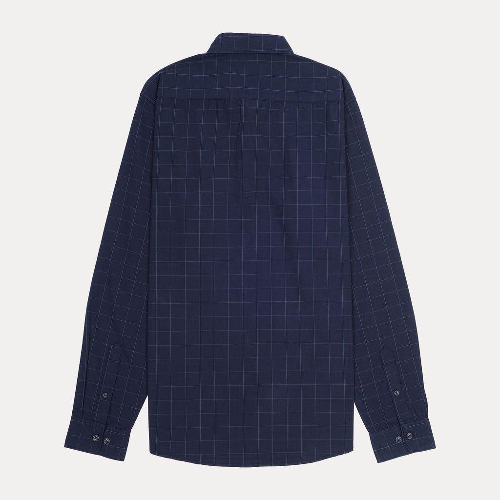 Calvin Klein Elegant Navy Checkered Button-Up Shirt