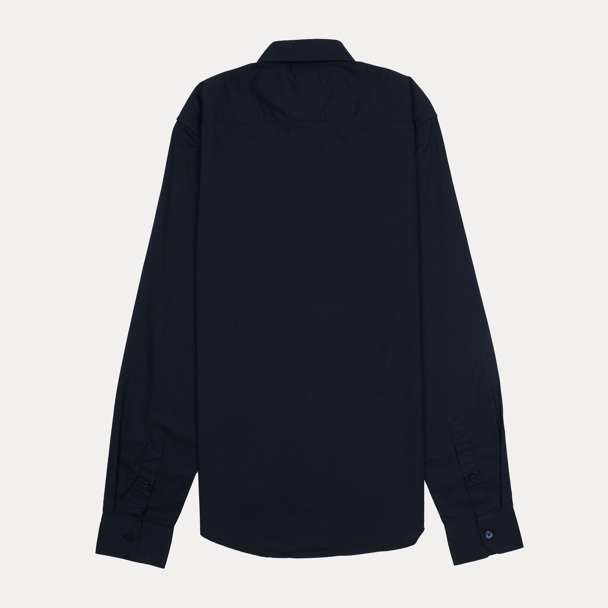 Armani Exchange Slim Fit Navy Button-Up Shirt with Embroidered Detail