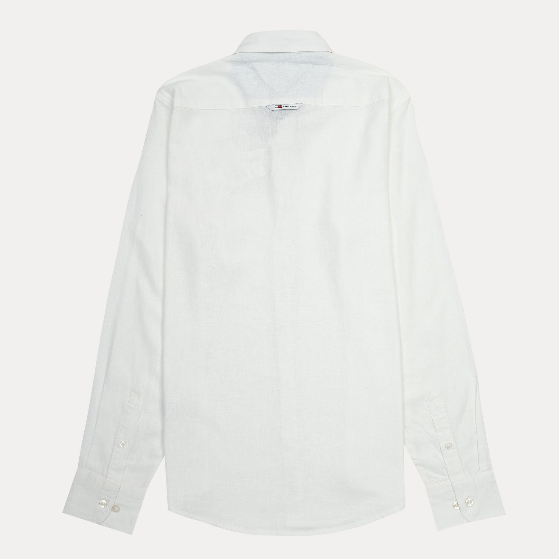 Tommy Jeans Effortlessly Elegant Linen Shirt in Crisp Cloud White