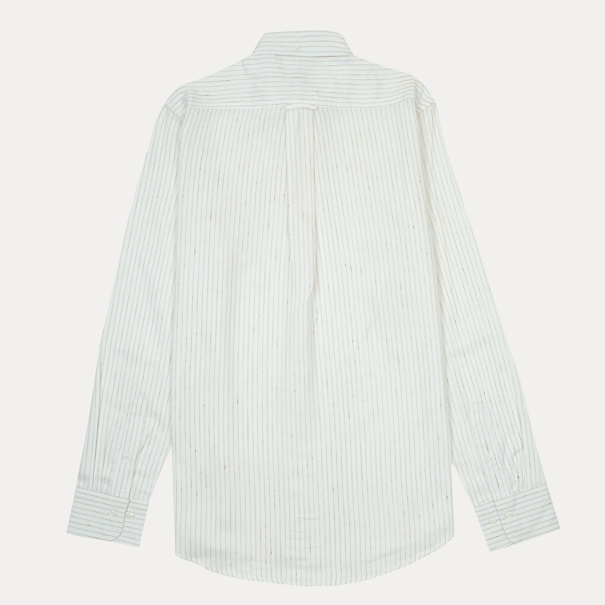 [Mélange Slub Linen] GANT Elegant Melange Striped Shirt in Whispering White