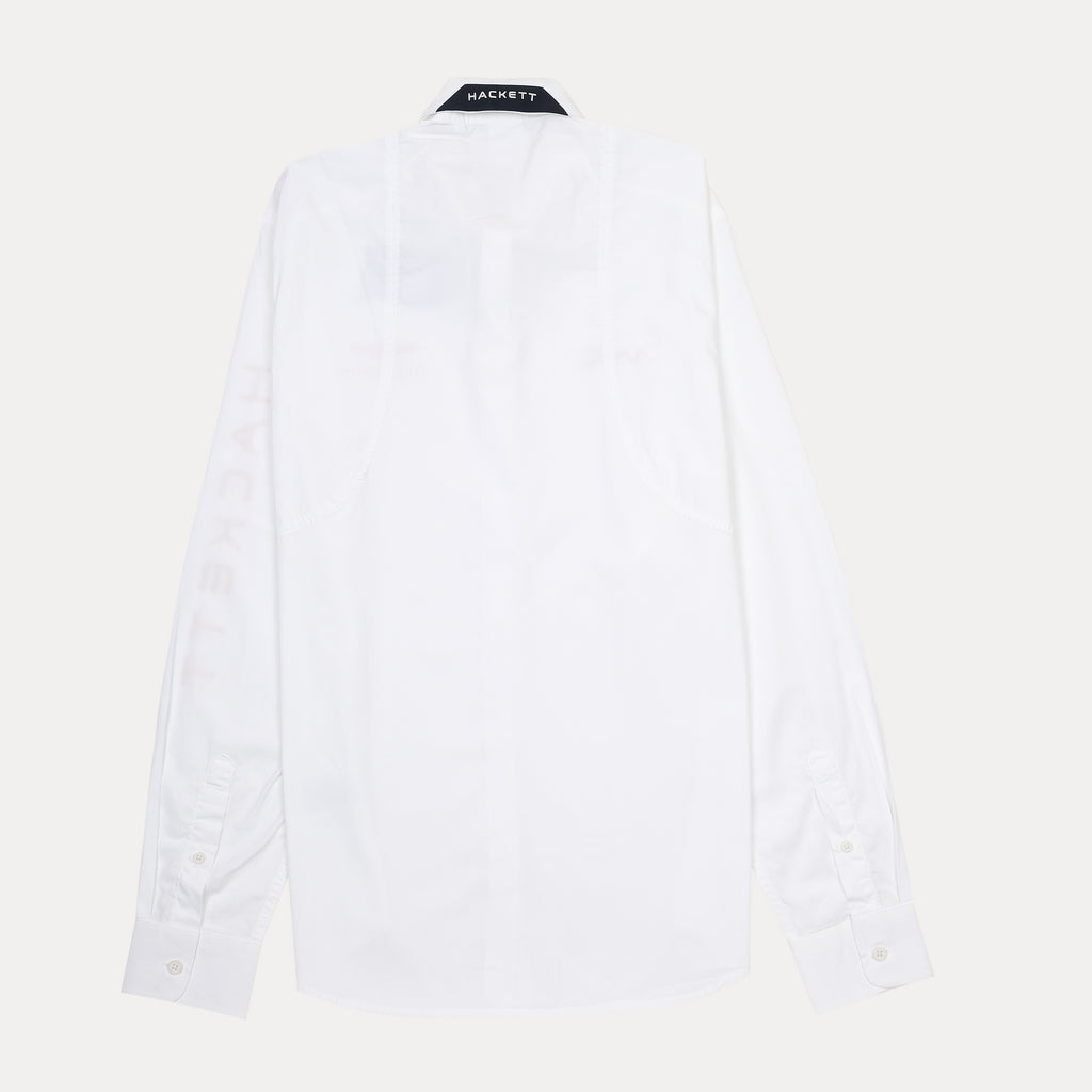HACKETT Elegant White Cotton Shirt with Aston Martin Accents