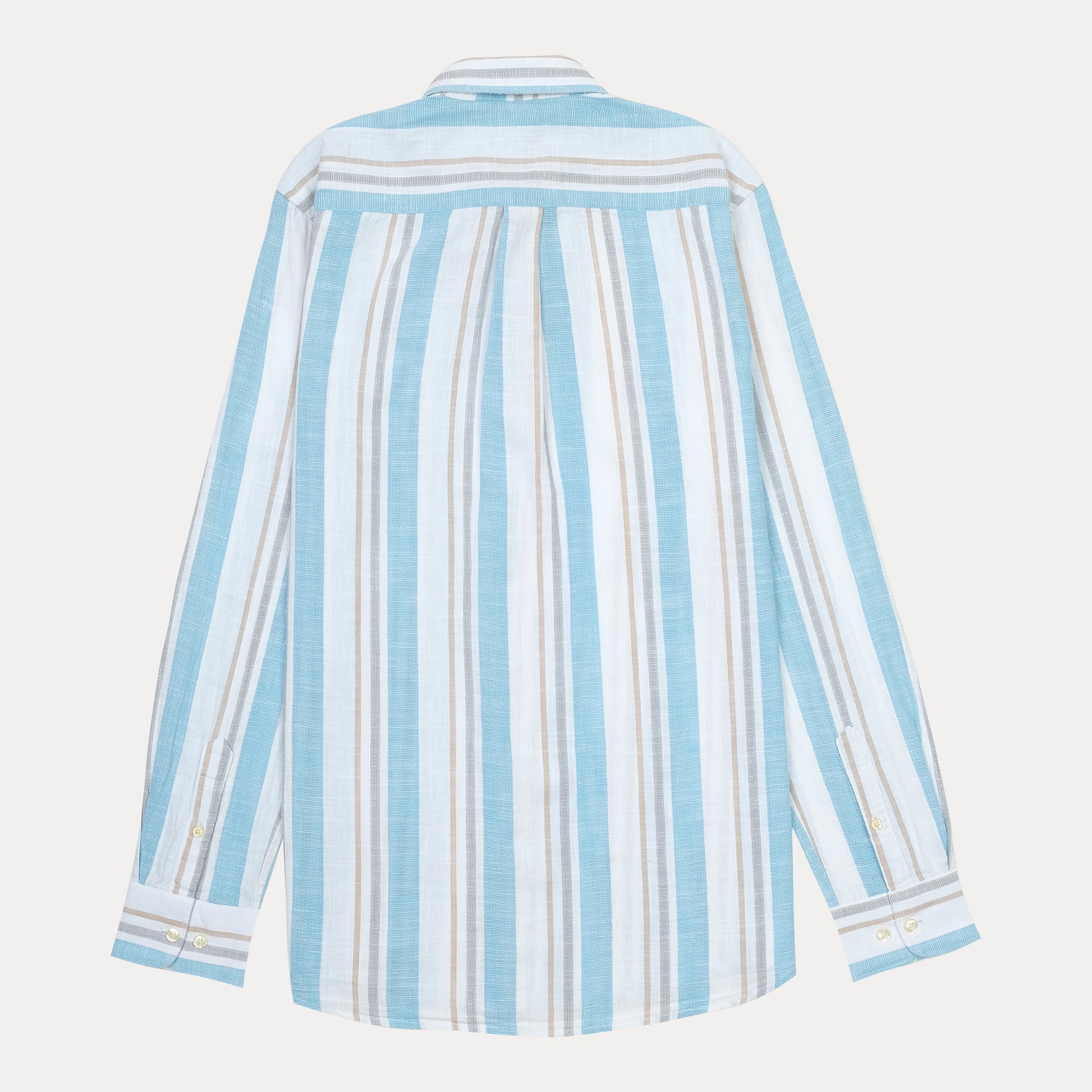 Polo Ralph Lauren Breezy Striped Classic Fit Shirt in Sky Blue and Cream