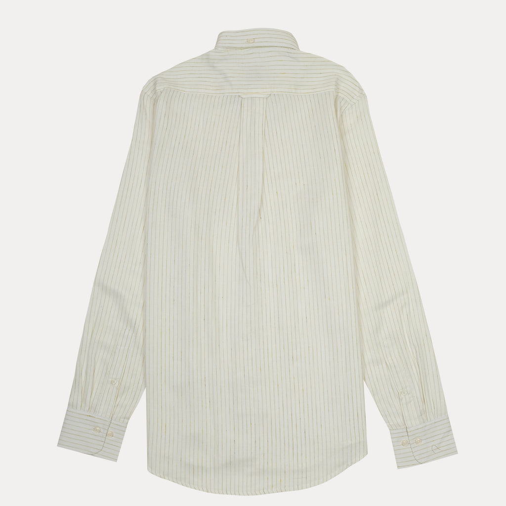 [M��lange Slub Linen] GANT Melange Striped Elegance Shirt in Creamy Whisper
