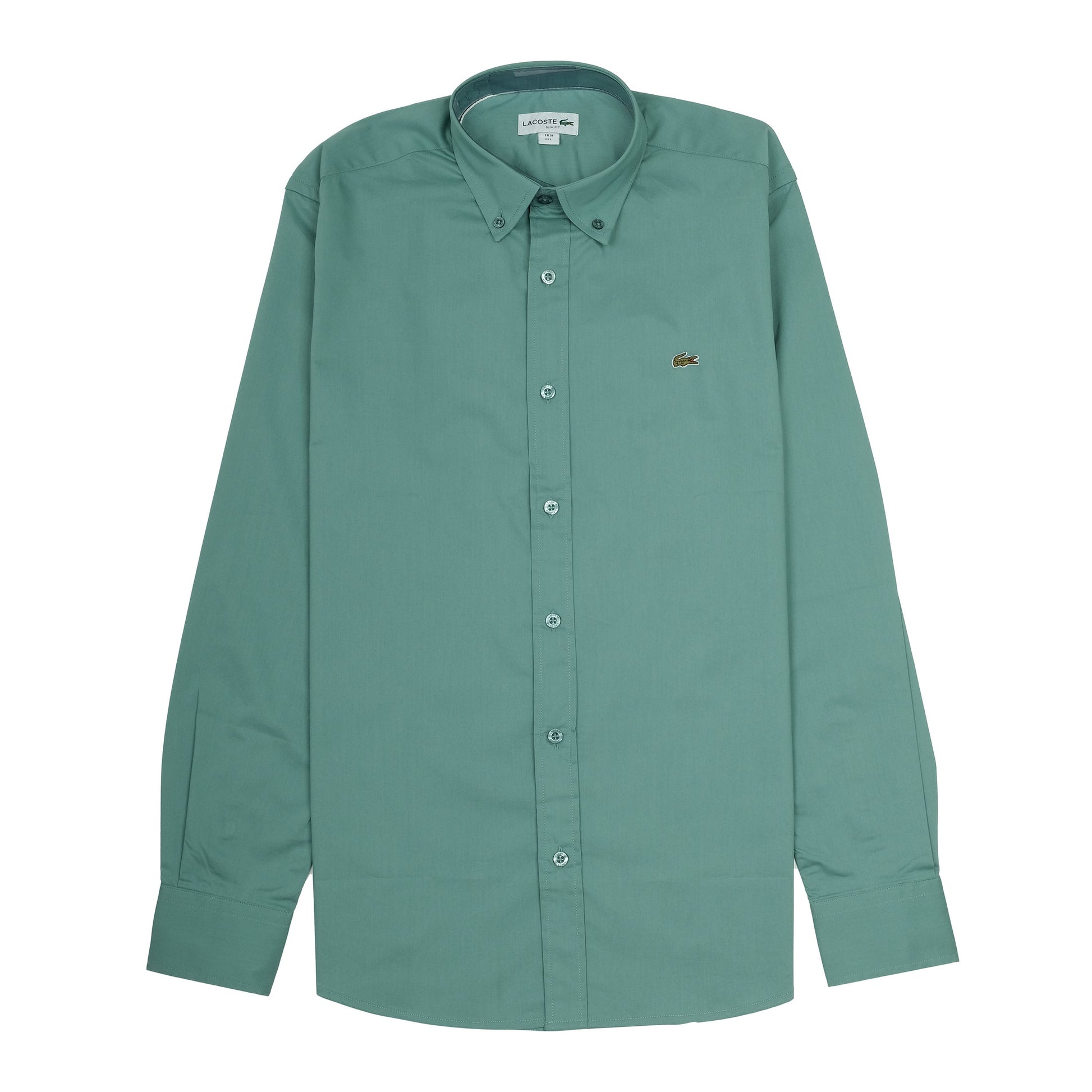 Lacoste Slim Fit Elegant Teal Button-Up Shirt