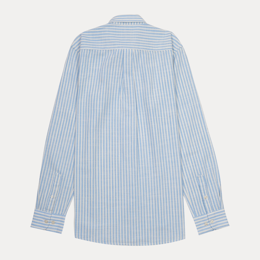 Lacoste Striped Elegance Slim Fit Shirt in Sky Blue Whispers