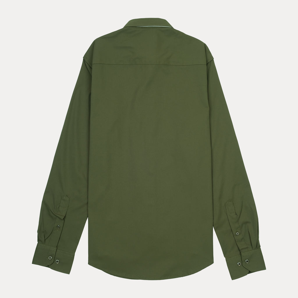 Armani Exchange Elegant Olive Green Button-Up Shirt