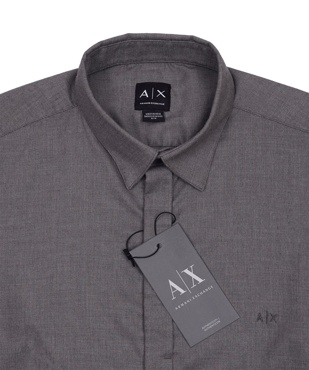 ARMANI EXCHANGE Twilight Slate Tailored Fit Long Sleeve Button-Up Shirt