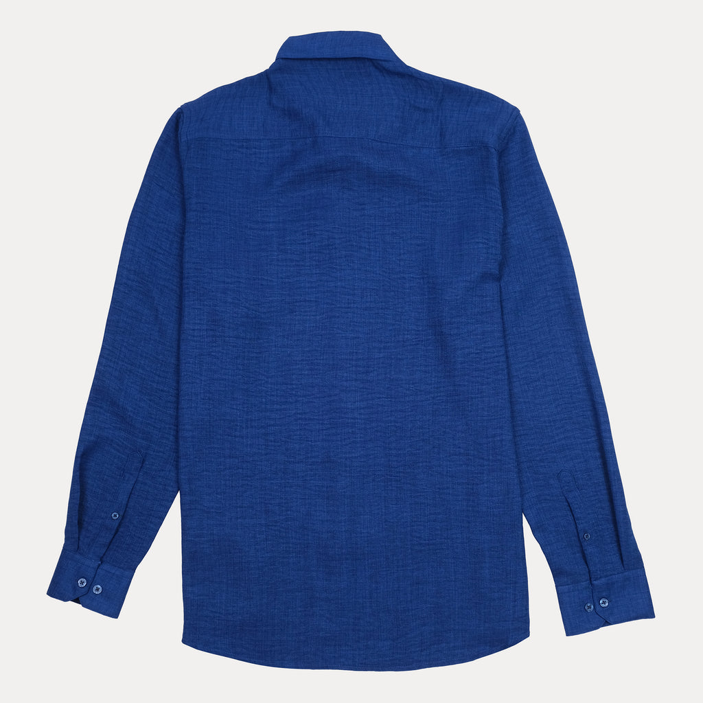 CALVIN KLEIN JEANS Skin Fit Textured Button-Up Shirt in Deep Blue