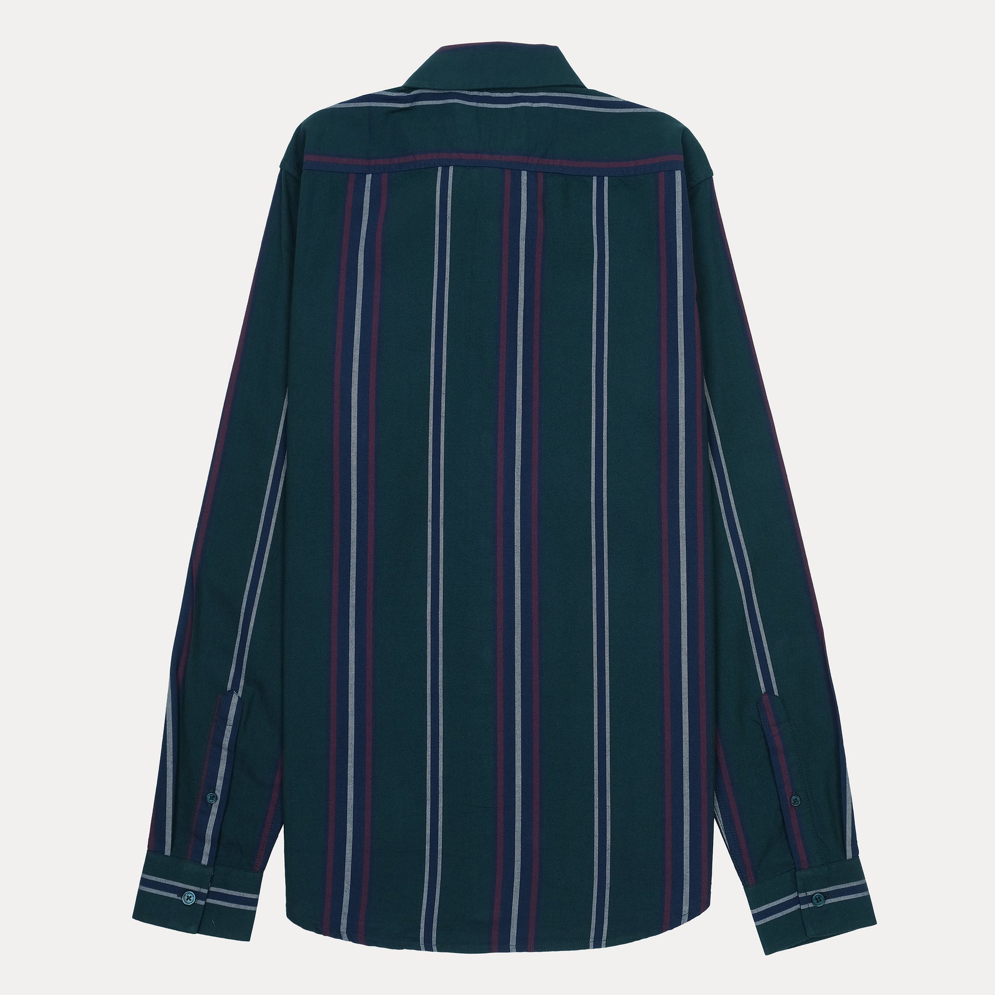 Lacoste Striped Elegance Shirt in Deep Teal with Vibrant Accents
