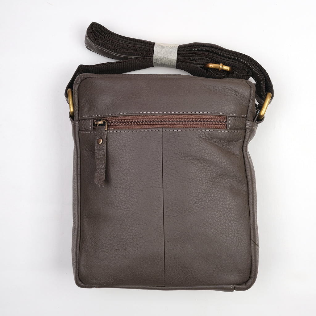 Hugo Chic Espresso Leather Crossbody Bag