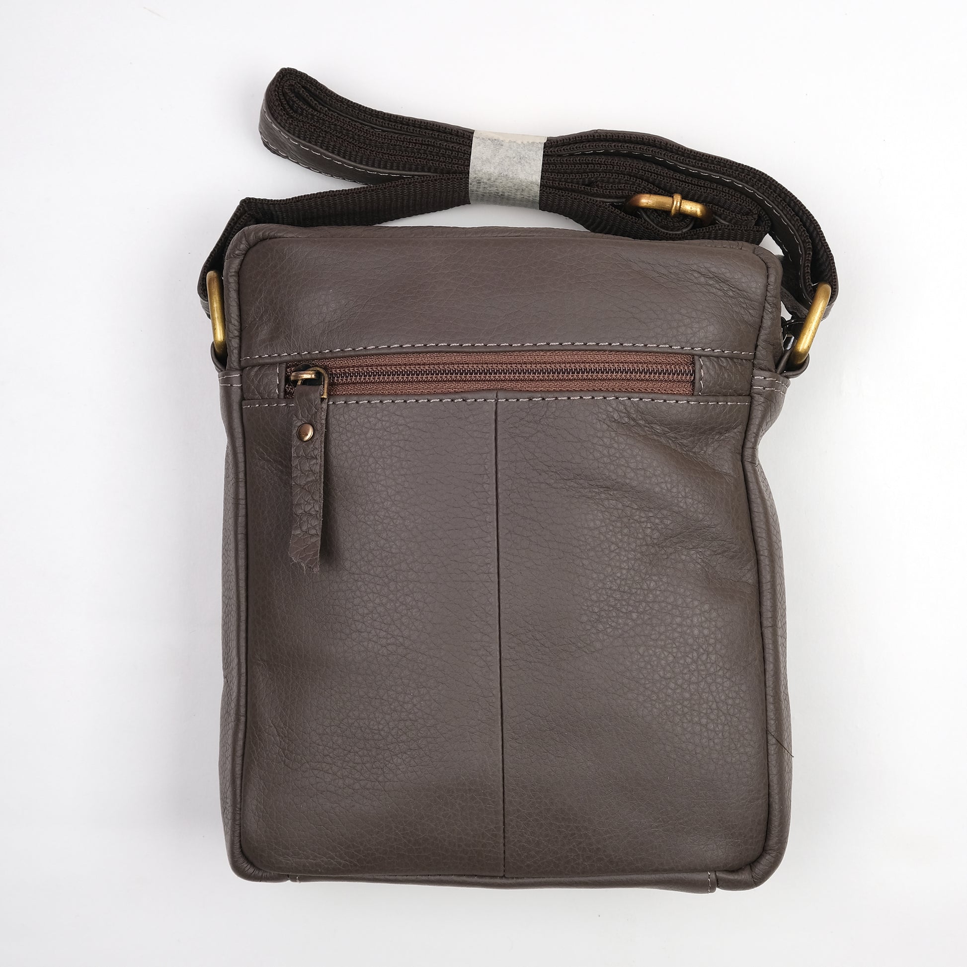 Hugo Chic Espresso Leather Crossbody Bag
