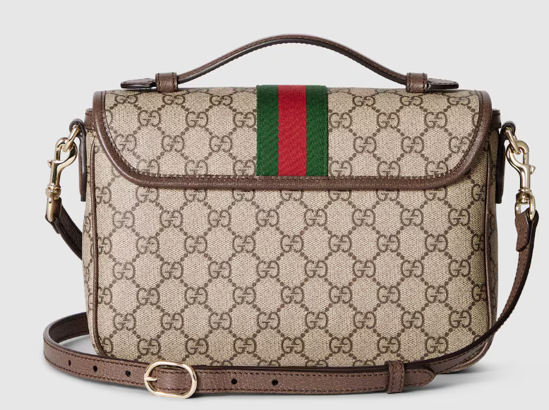 Gucci GG Supreme Mini Shoulder Bag with Web Stripe