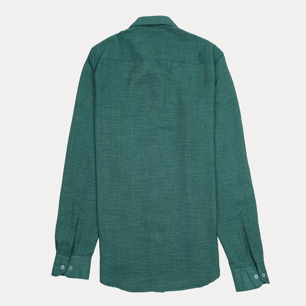 CALVIN KLEIN JEANS Slim Fit Textured Button-Up Shirt in Teal