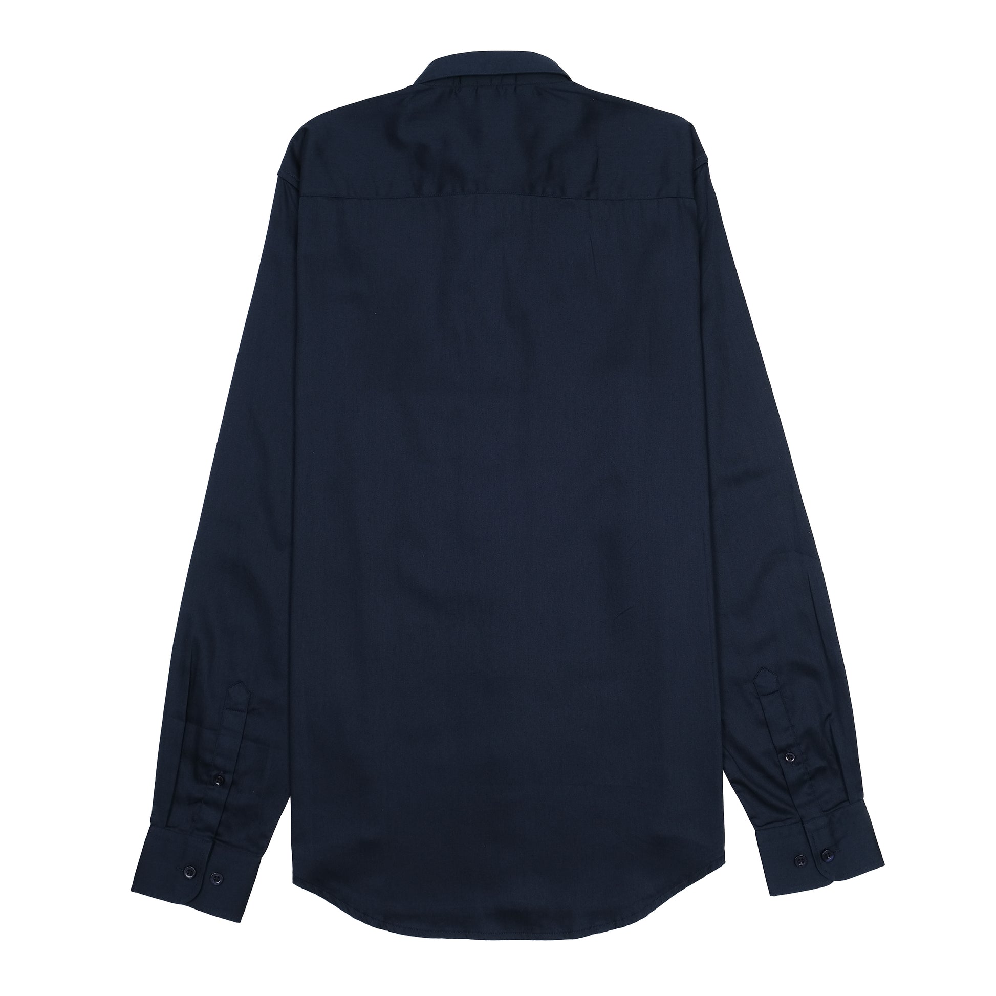 Emporio Armani Elegant Midnight Blue Satin Shirt