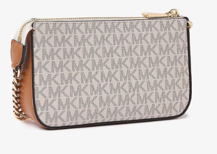 MICHAEL KORS Ethereal Cream Signature Print Crossbody Clutch