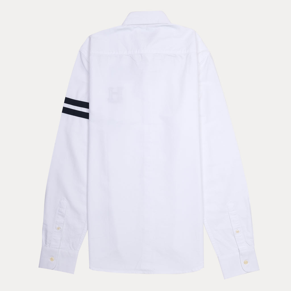 HACKETT Crisp White Slim Fit Shirt with Nautical Flair