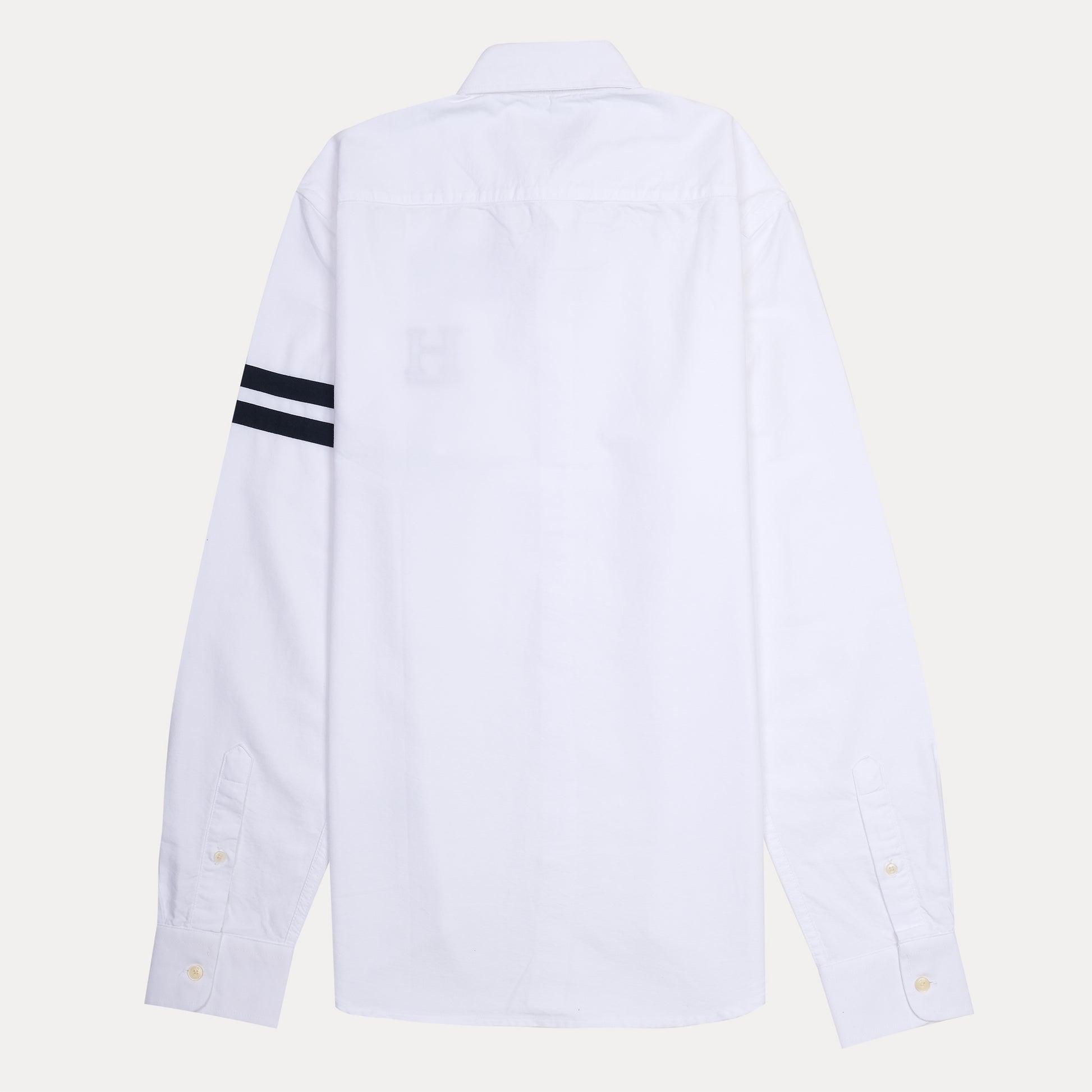 HACKETT Crisp White Slim Fit Shirt with Nautical Flair