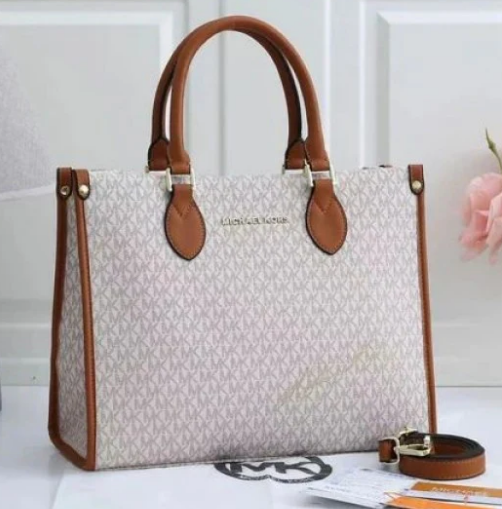 MICHAEL KORS Blush Whisper Luxe Signature Canvas Tote Bag