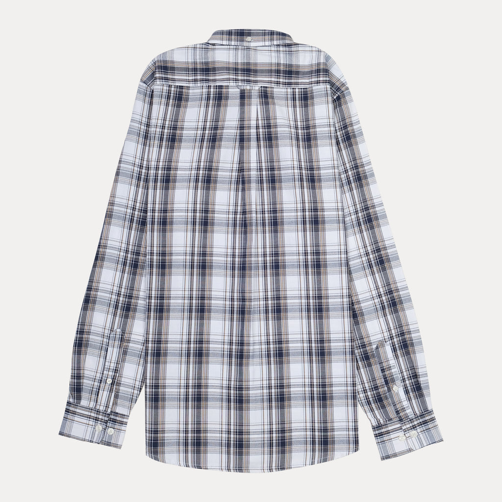 GANT Timeless Tartan Button-Up Shirt in Nautical Navy & Cloud White