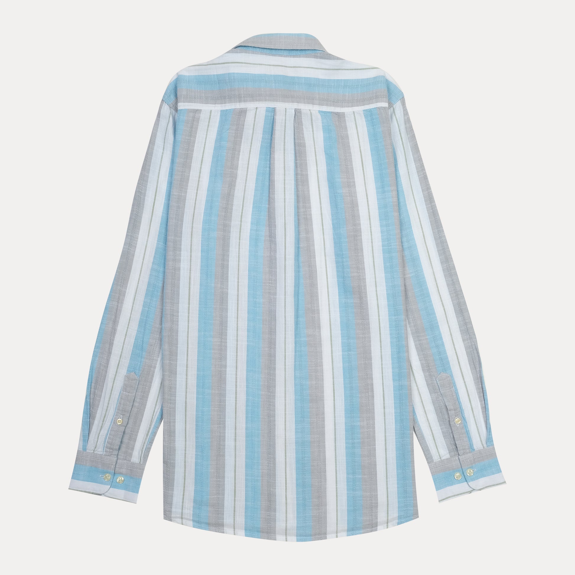 Polo Ralph Lauren Breezy Striped Classic Fit Shirt in Oceanic Blue and Silver
