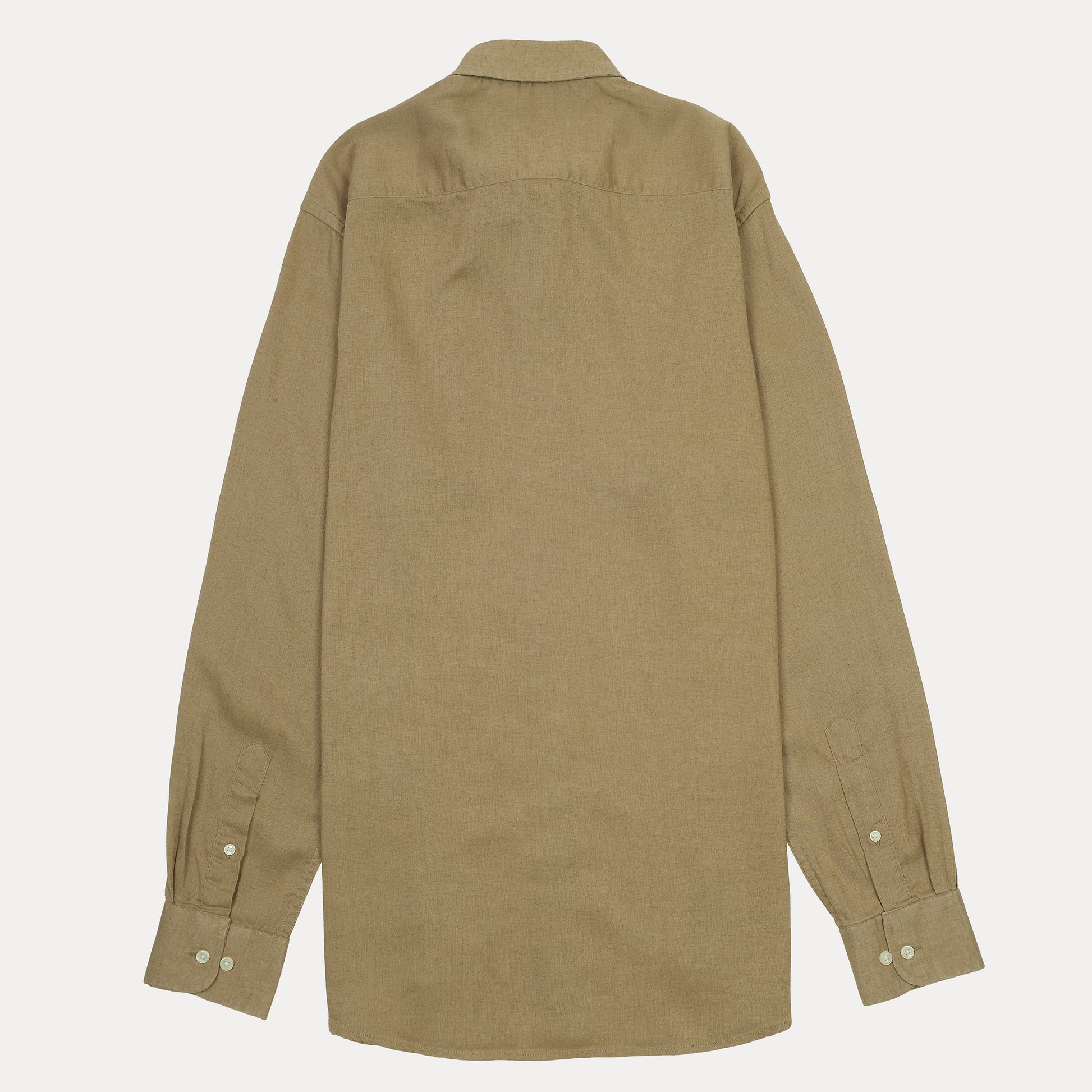 Tommy Hilfiger Elegant Earthy Button-Up Shirt in Rustic Linen