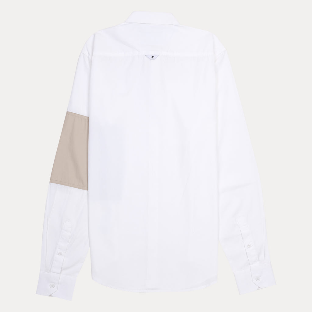Calvin Klein Jeans Elegant White & Beige Contrast Shirt