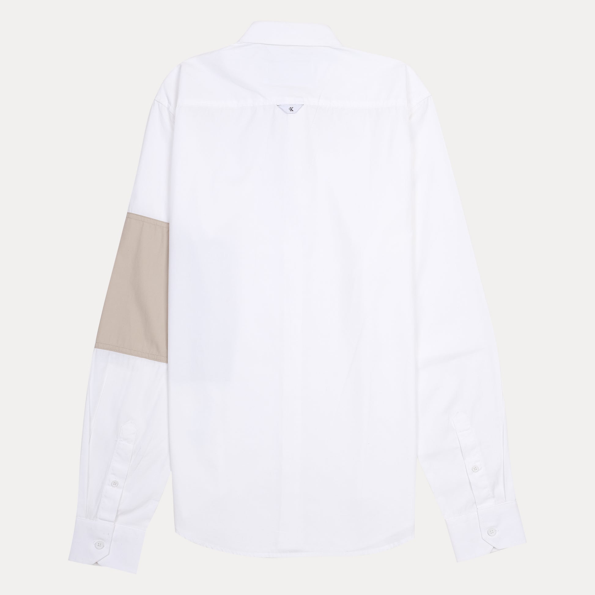 Calvin Klein Jeans Elegant White & Beige Contrast Shirt