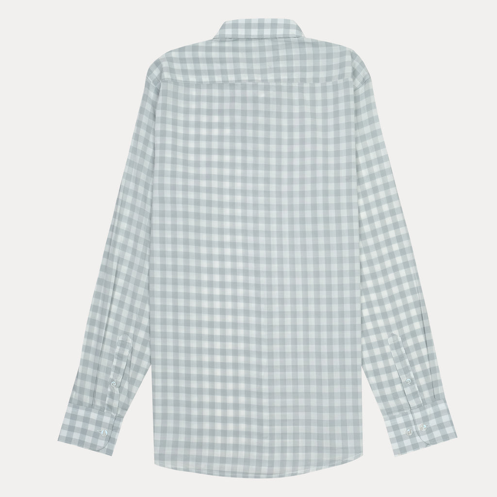 HACKETT Earthy Elegance Slim Fit Gingham Shirt in Misty Grey