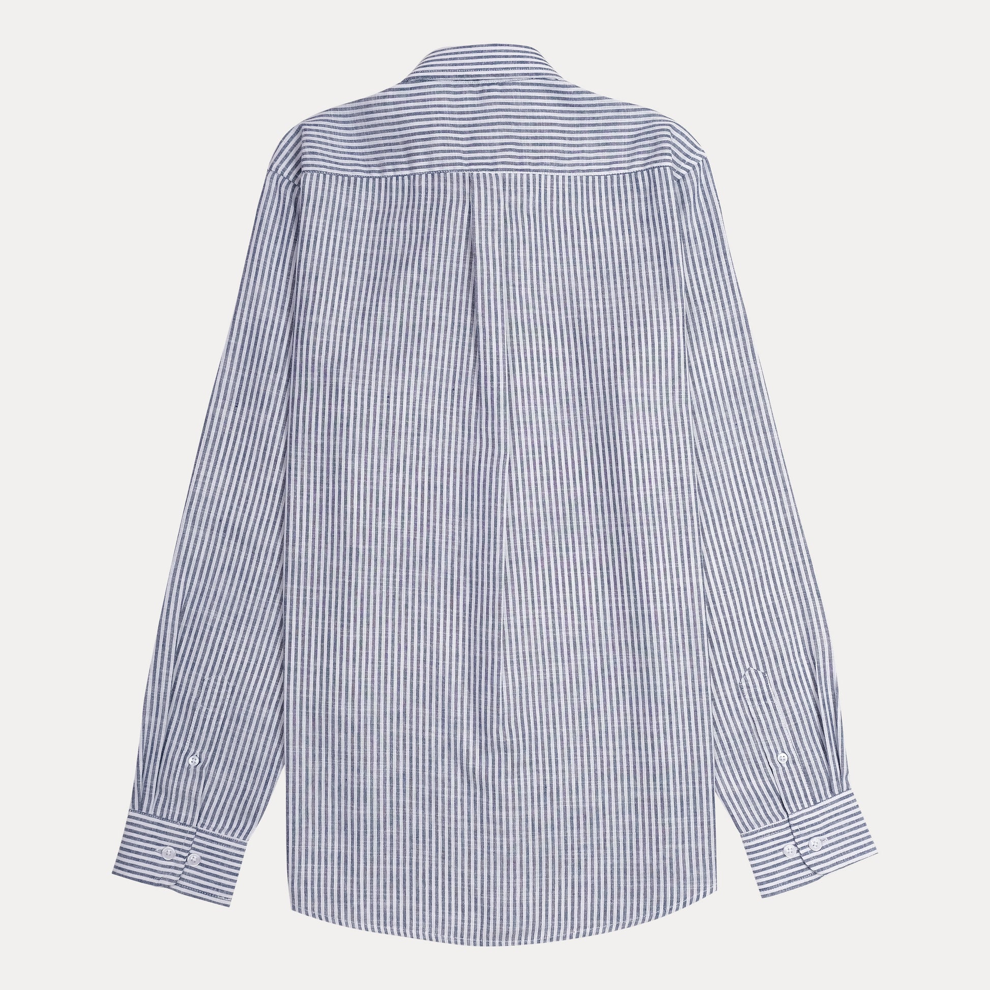 Polo Ralph Lauren Classic Fit Striped Linen Shirt in Nautical Blue