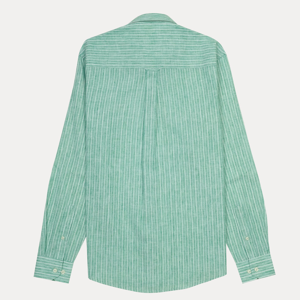 Lacoste Slim Fit Striped Delight Shirt in Serene Aqua