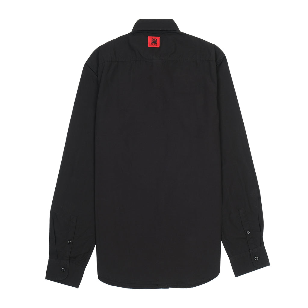 Hugo Boldly Striped Button-Up Shirt in Midnight Black