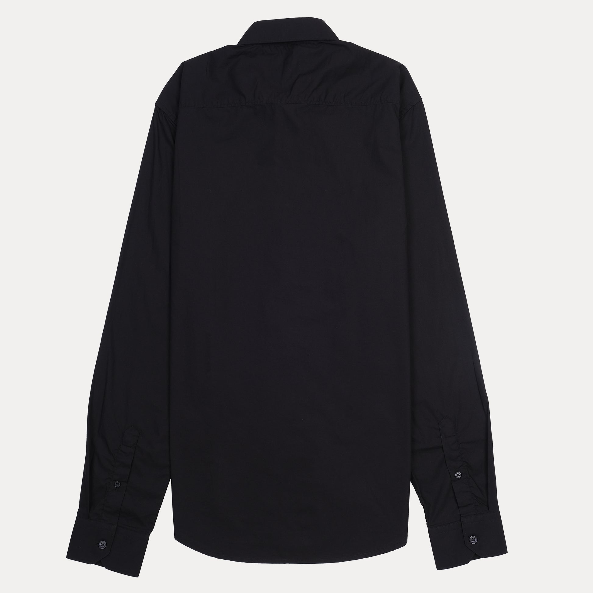 A|X Armani Exchange Slim Fit Black Button-Up Shirt with Contrast Pocket