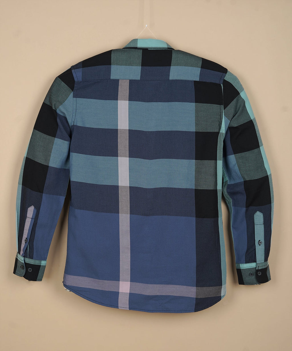 BURBERRY Prismatic Aqua Tailored Fit Long Sleeve Check Shirt
