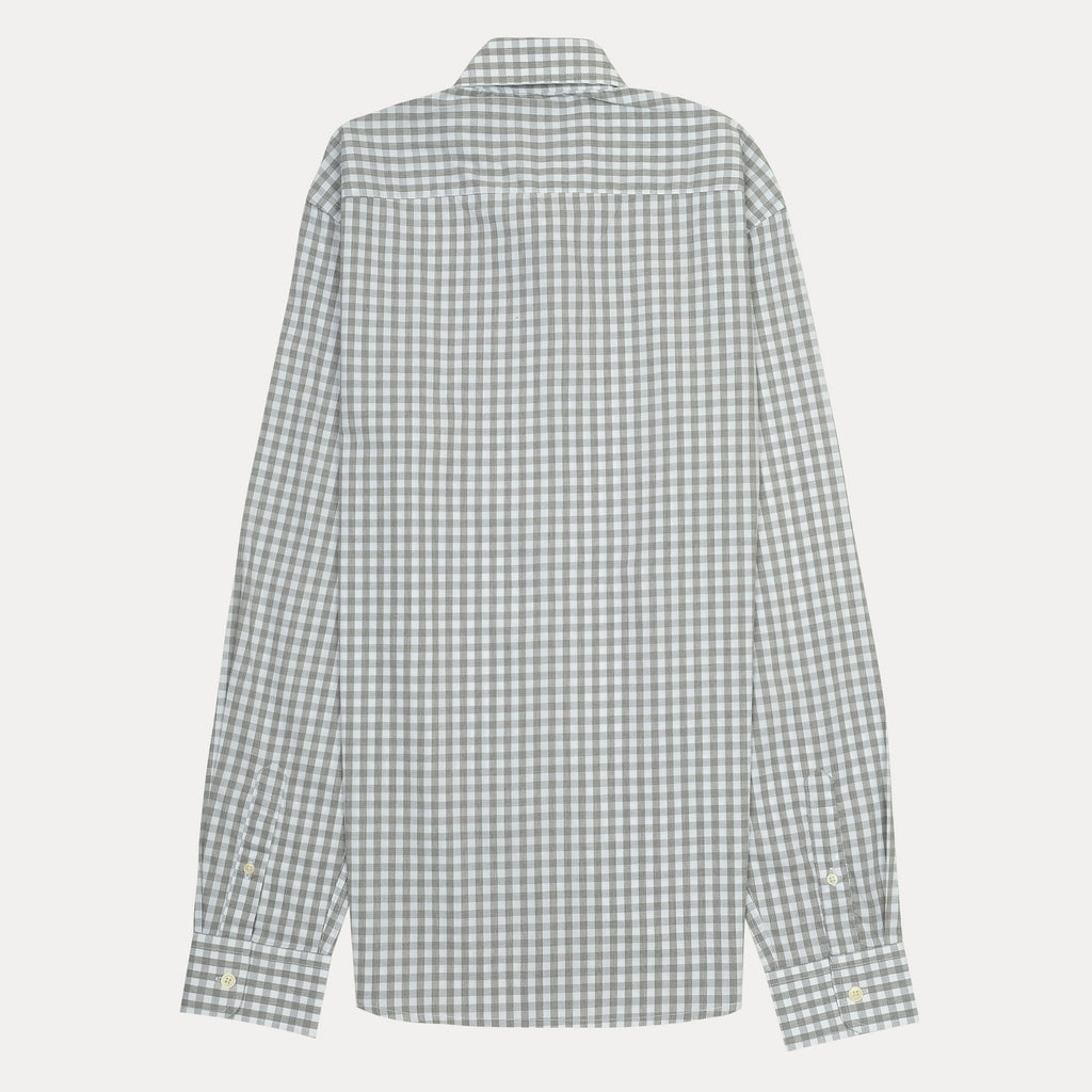 HACKETT London Gingham Elegance Slim Fit Shirt in Misty Grey