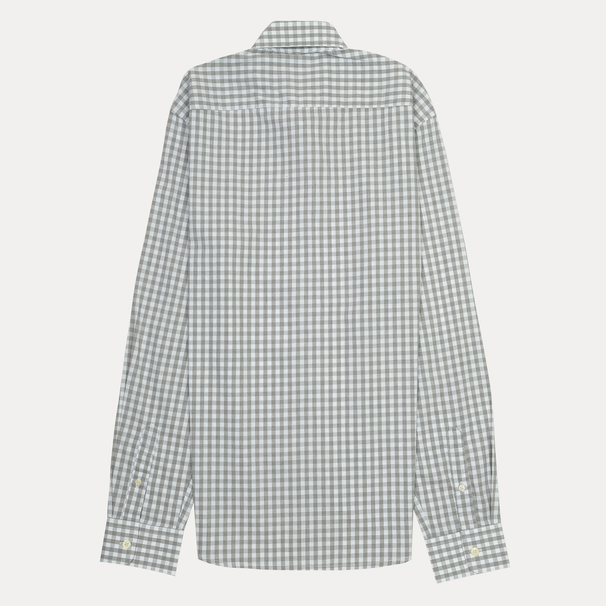 HACKETT London Gingham Elegance Slim Fit Shirt in Misty Grey