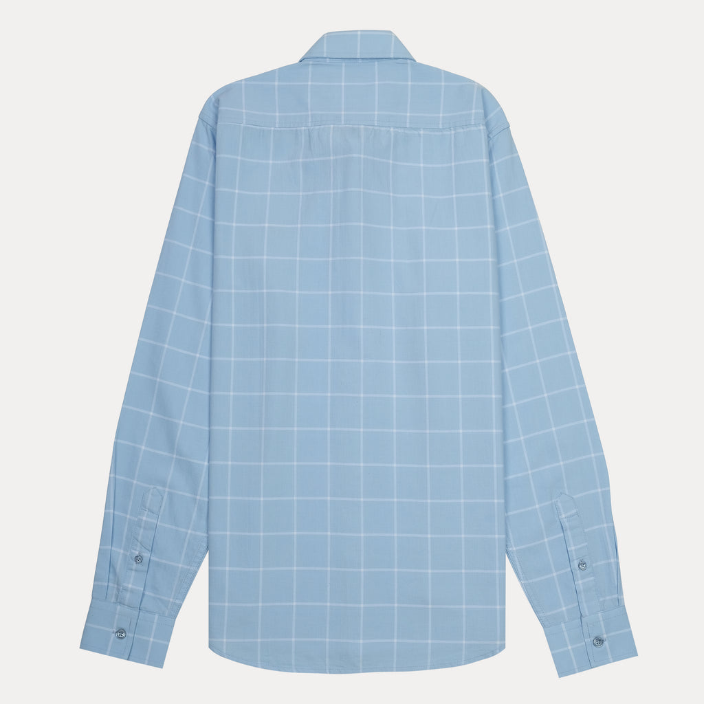 Lacoste Slim Fit Sky Blue Checkered Shirt
