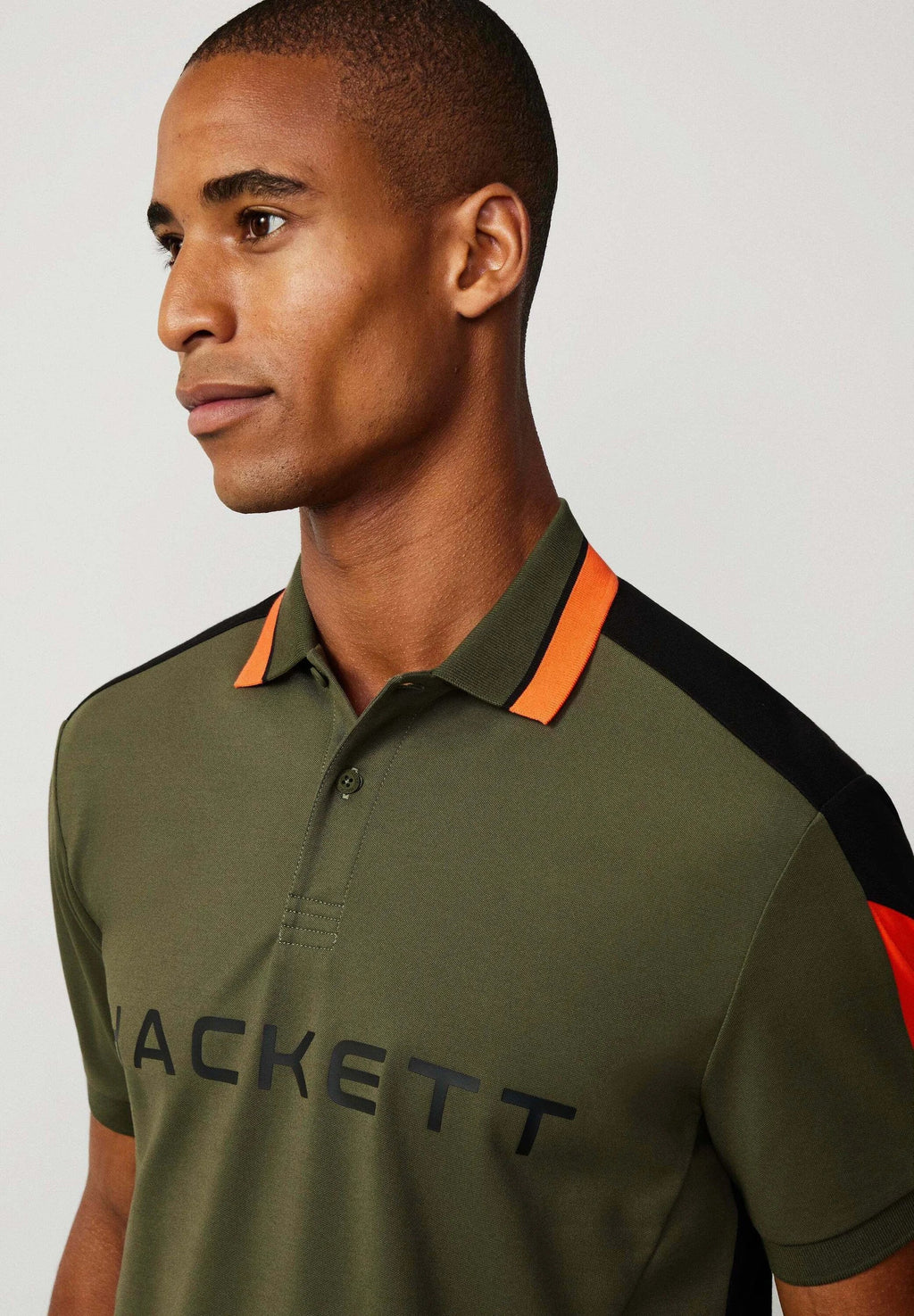 HACKETT Radiant Emerald Tailored Fit Color-Block Piqué Polo Shirt