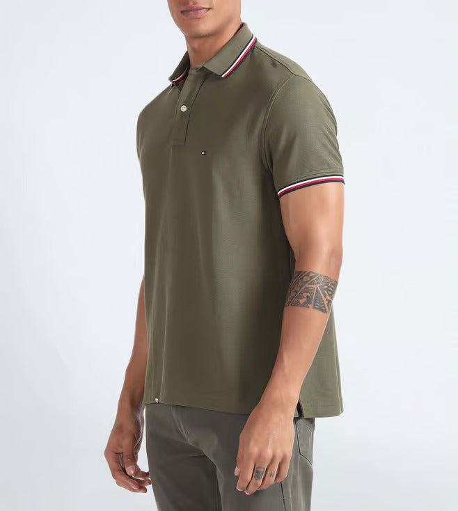 TOMMY HILFIGER Enchanted Olive Classic Fit Piqu�� Polo Shirt
